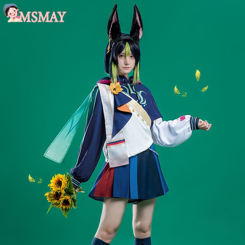 Game Genshin Impact Tighnari Cosplay Costume Doujin Daily Costume Hooded Sweatshirt Shorts Spring Summer Clothing Headdress